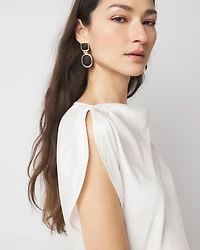 Satin Petal Sleeve Blouse