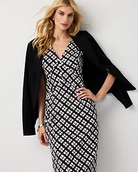 Petite Poplin V-neck Midi Dress