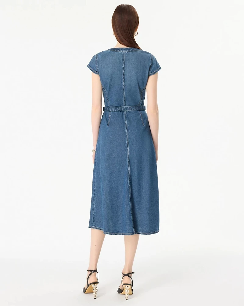 Denim Midi Shirt Dress