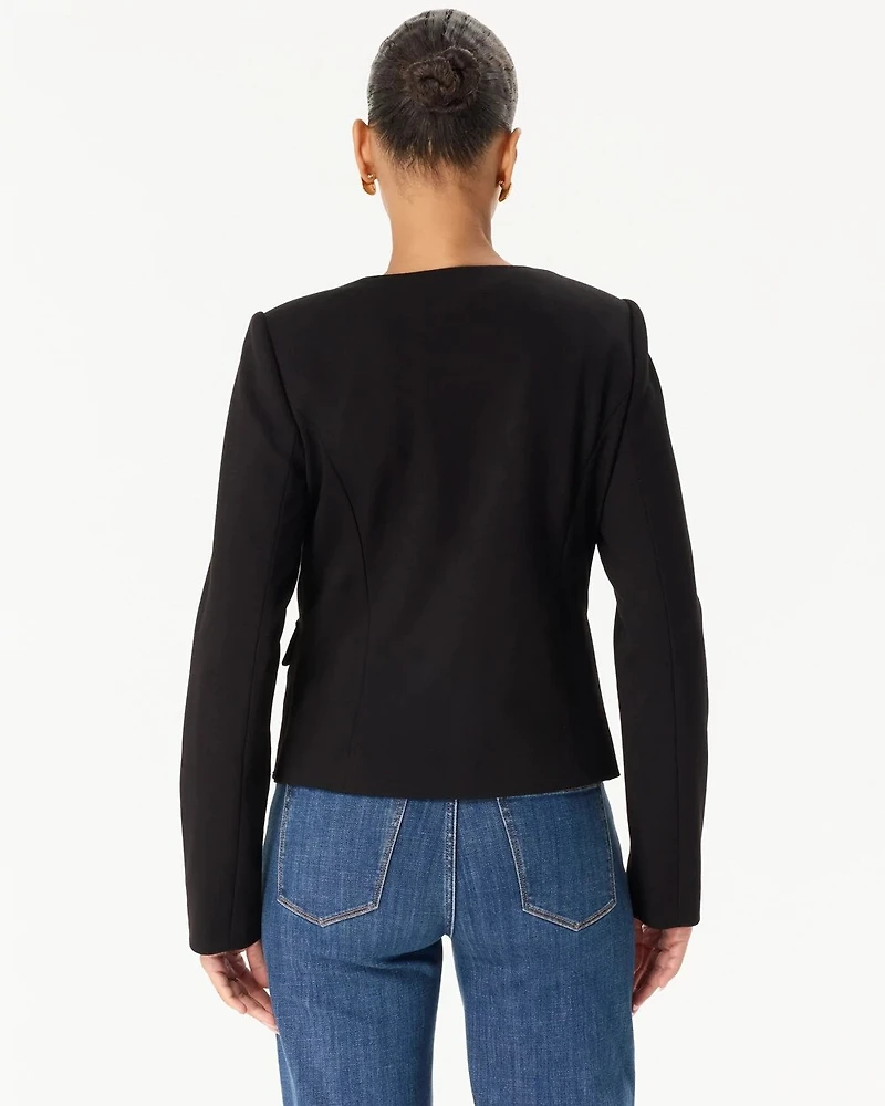 Button Front Cropped Jacket