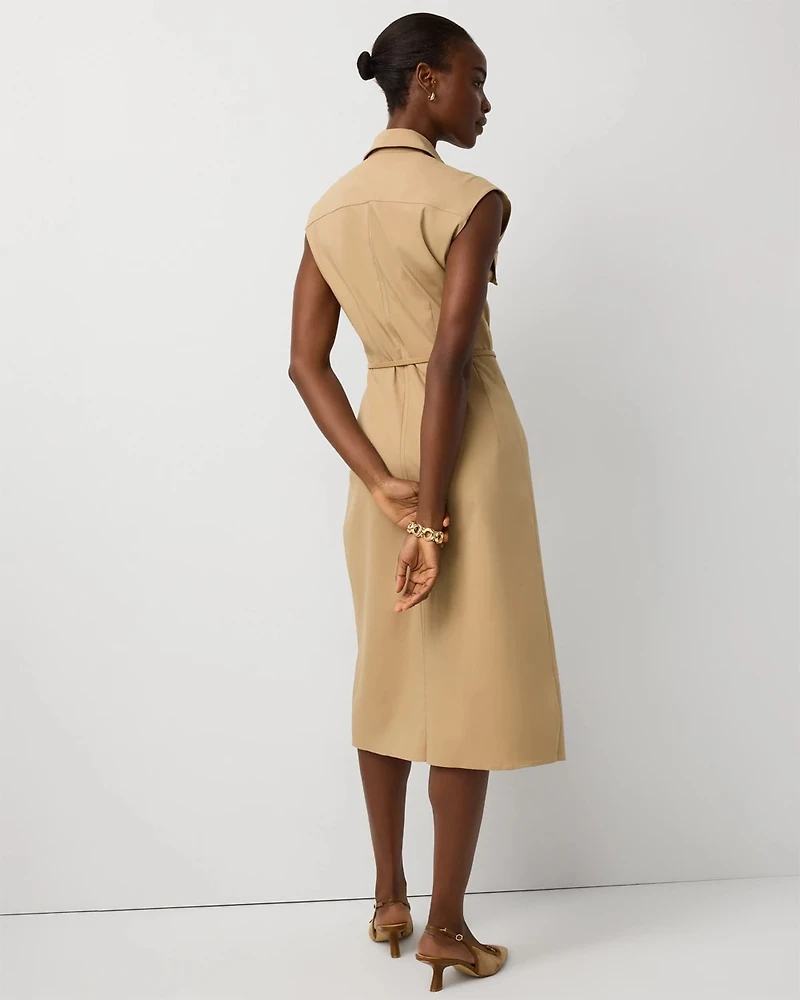 Belted Midi Shirt Dress