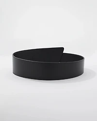 Faux Leather Asymmetrical Wide Belt