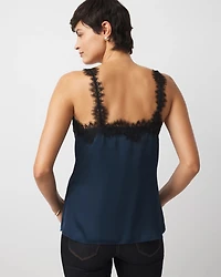 Lace Trimmed Satin Camisole
