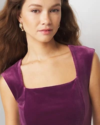 Velvet Cap Sleeve Top