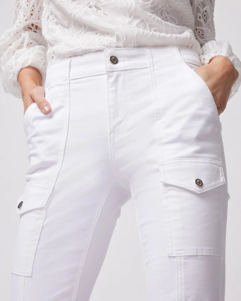 High-Rise Cargo Skinny Flare Jeans