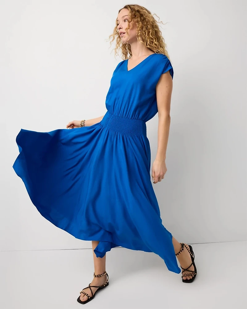 Smocked Waist Midi Dress