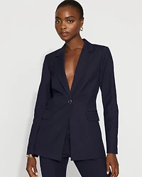 Belted One-Button Blazer Comfort Stretch
