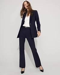 Belted One-Button Blazer Comfort Stretch