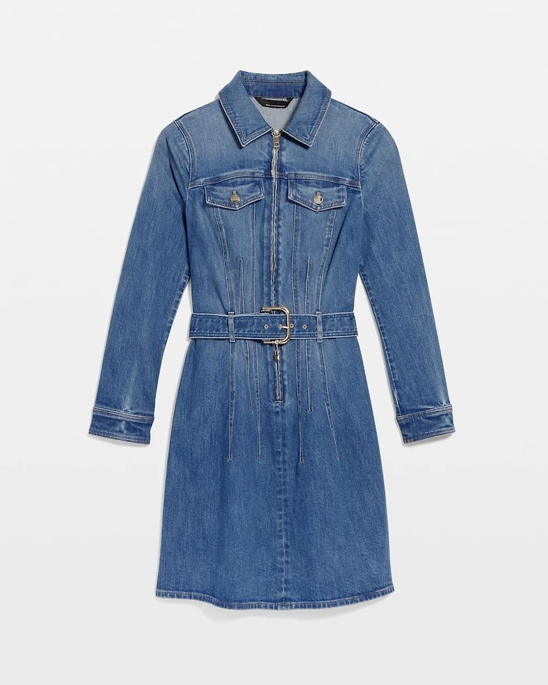 Belted Denim Dress