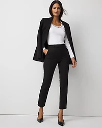 Rhinestone Scoop Neck Rib-Knit Tee