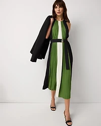 Pleated Halter Maxi Dress