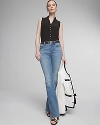 Matte Jersey Button Front Shell Top