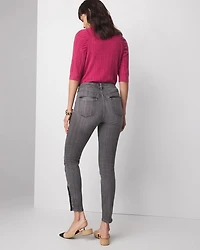 High-Rise Croc Skinny Ankle Jeans