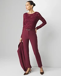 Elle Slim Ankle Pant in Scuba Knit