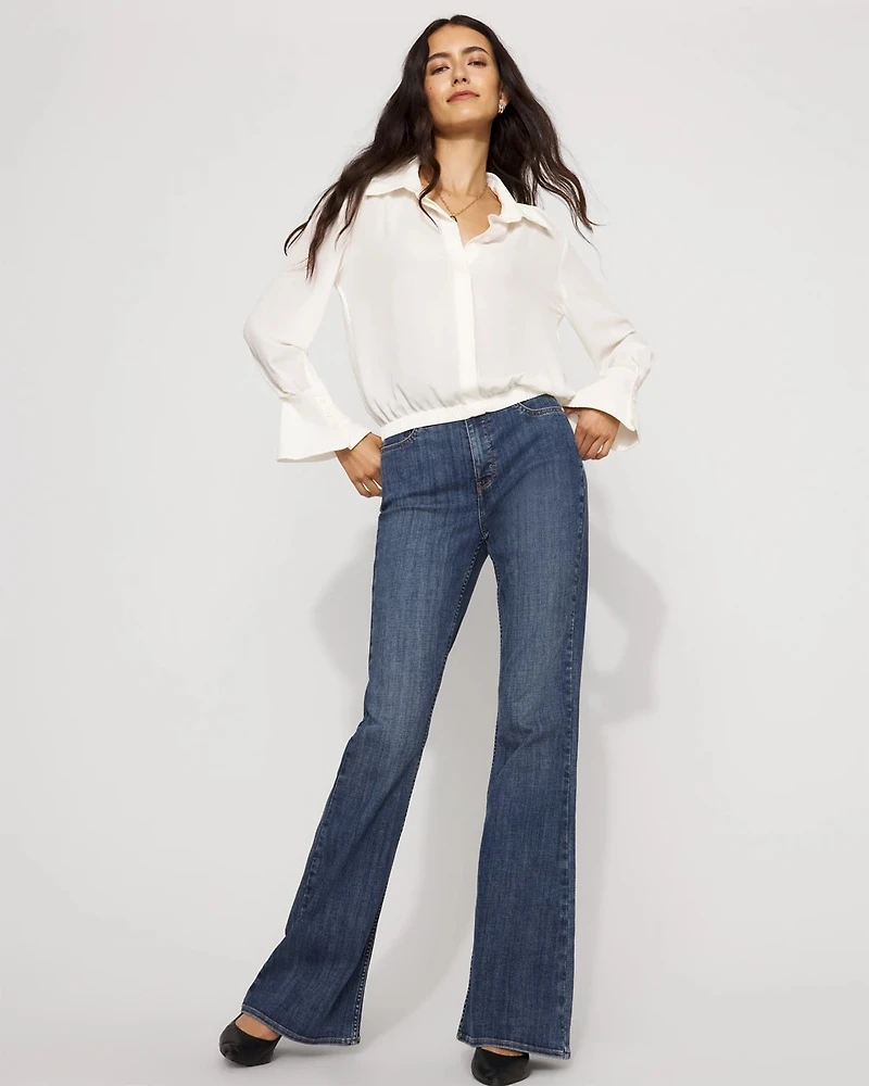 Long-Sleeve Flare Cuff Shirt