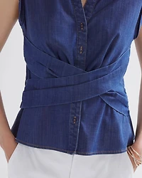 Short Sleeve Cross Front Shirt