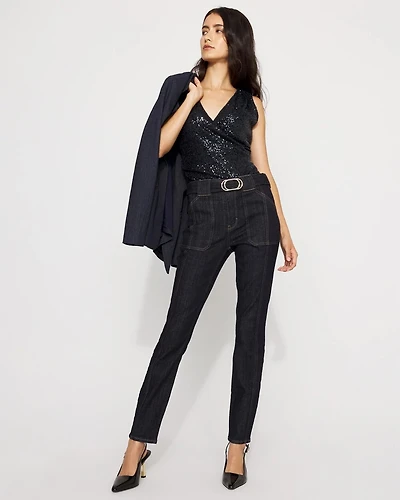 Belted High Rise Skinny Jean