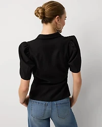 Puff Sleeve Twill Shirt