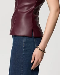 Faux Leather Top