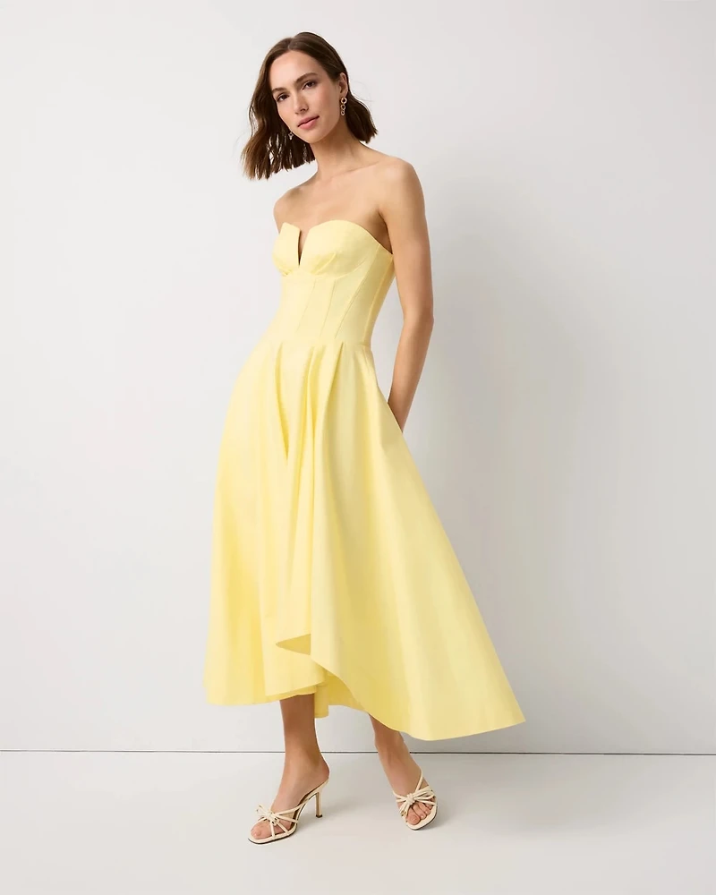 Strapless Corset Midi Dress