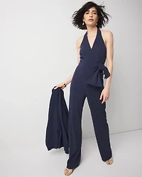 Tie Waist Halter Jumpsuit