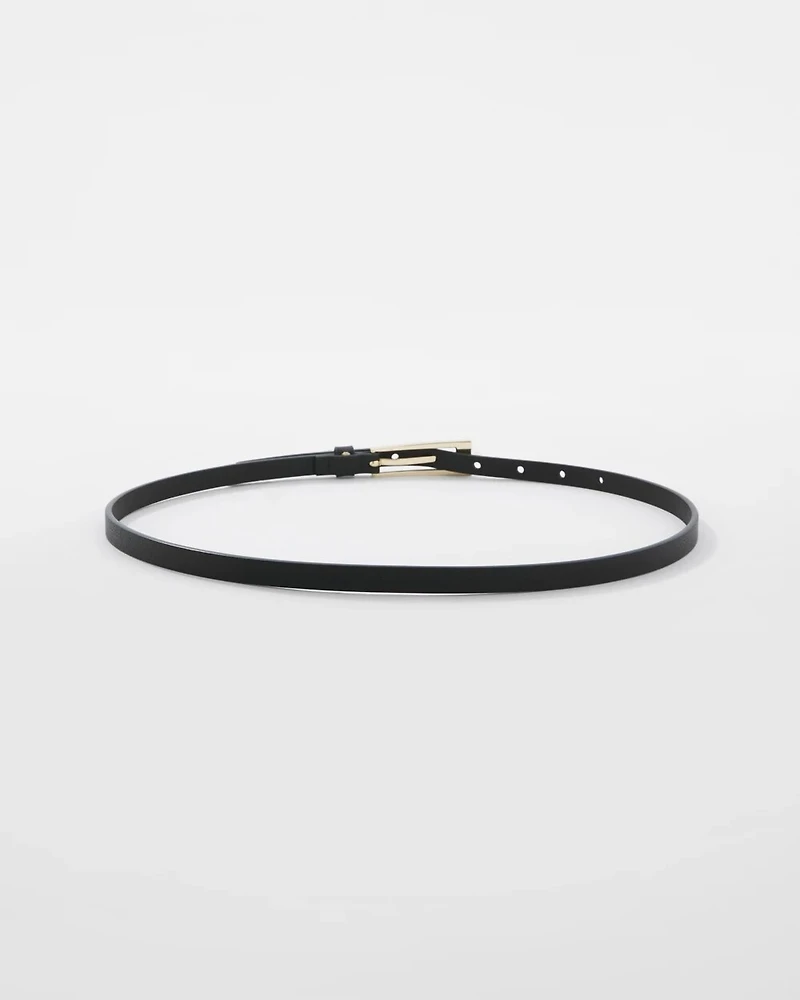 Faux Leather Rectangular Buckle Belt
