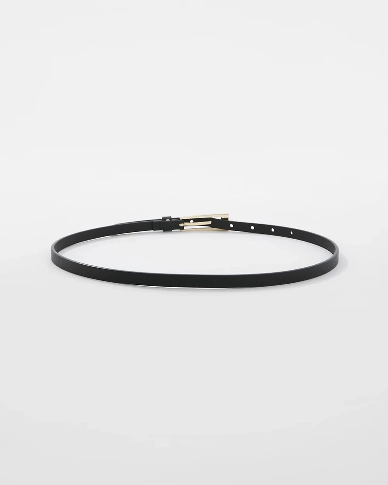 Faux Leather Rectangular Buckle Belt