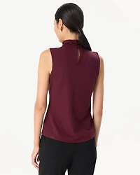 Ponte Mock Neck Sleeveless Top