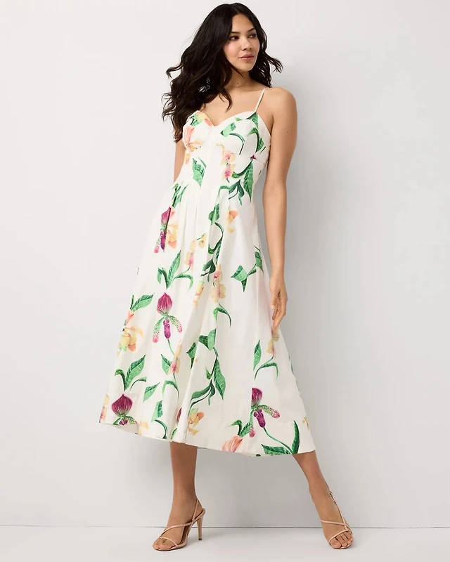White House Black Market Corset Poplin Midi Dress at Mall of America® in Bloomington, MN