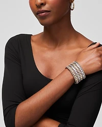 Pavé-Accent Wide Stretch Bracelet