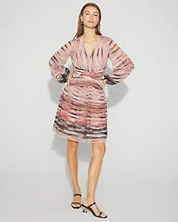V-Neck Printed Mini Dress