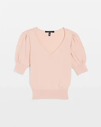 Cashmere-Blend Puff-Sleeve Sweater