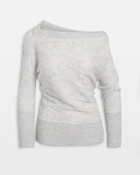 Novelty Stitch Asymmetrical Pullover Sweater