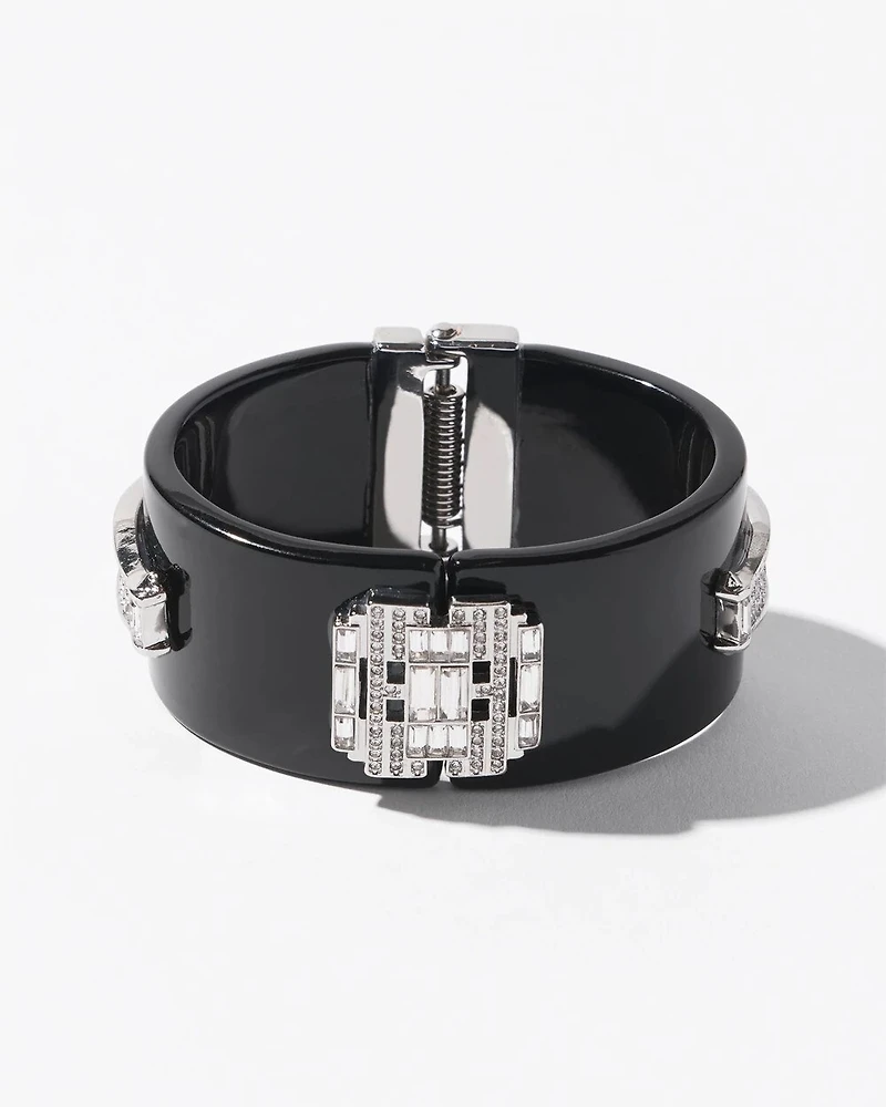 Art Deco Black Enamel Cuff