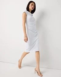Cap Sleeve Draped Sheath Dress