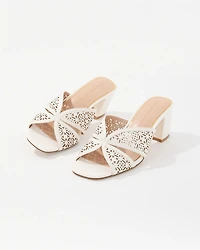 Cutwork Heeled Sandals