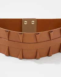 Pleated Wide Waist Belt