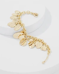 Gold Hammered Disc Bracelet