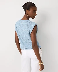 Floral Stitch Sleeveless Pullover