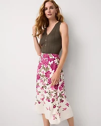 Floral A-line Midi Skirt