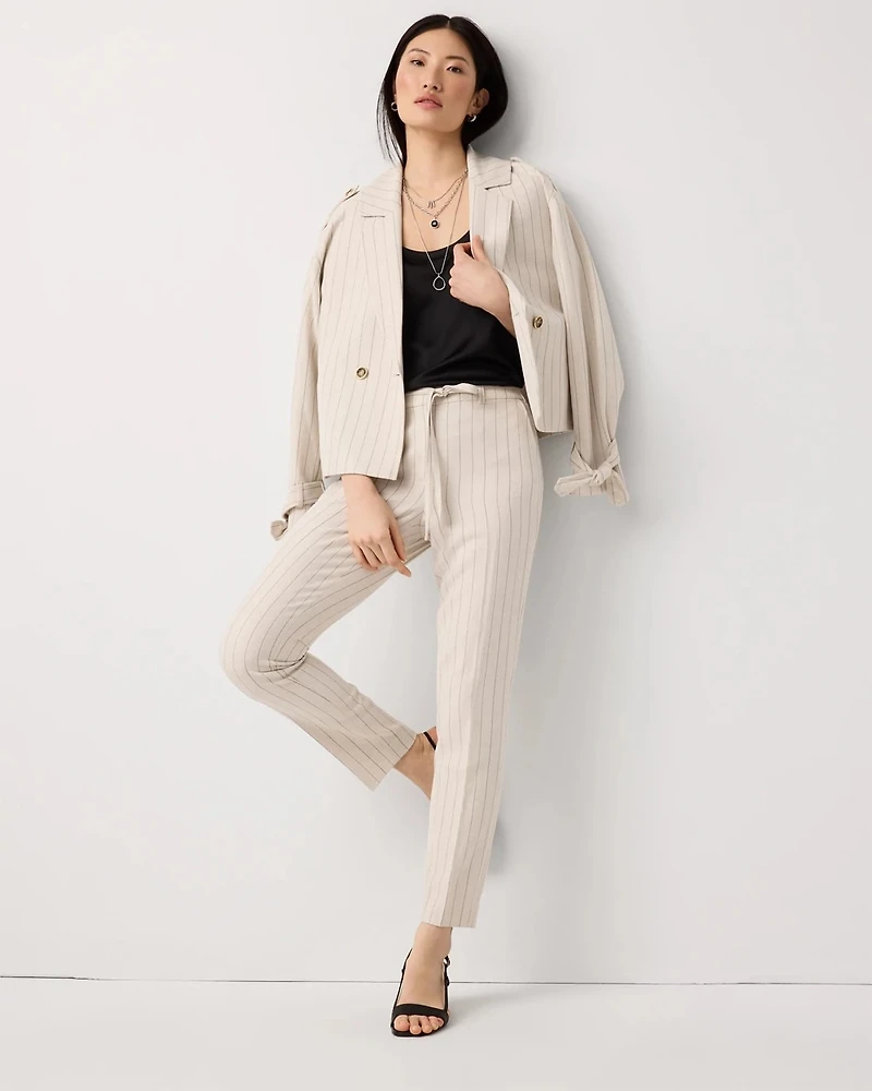 Pinstripe Elle Slim Ankle Pant