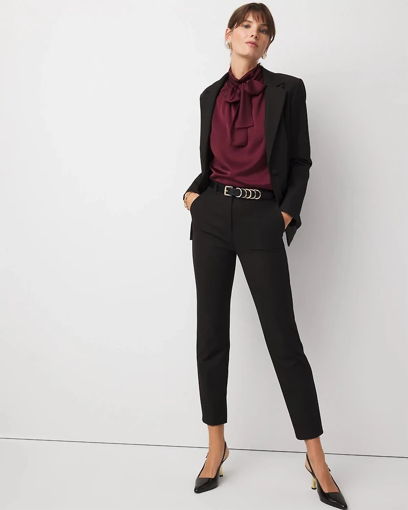 Bow Back Satin Halter Blouse