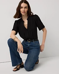 Pleated Crepe Shirt
