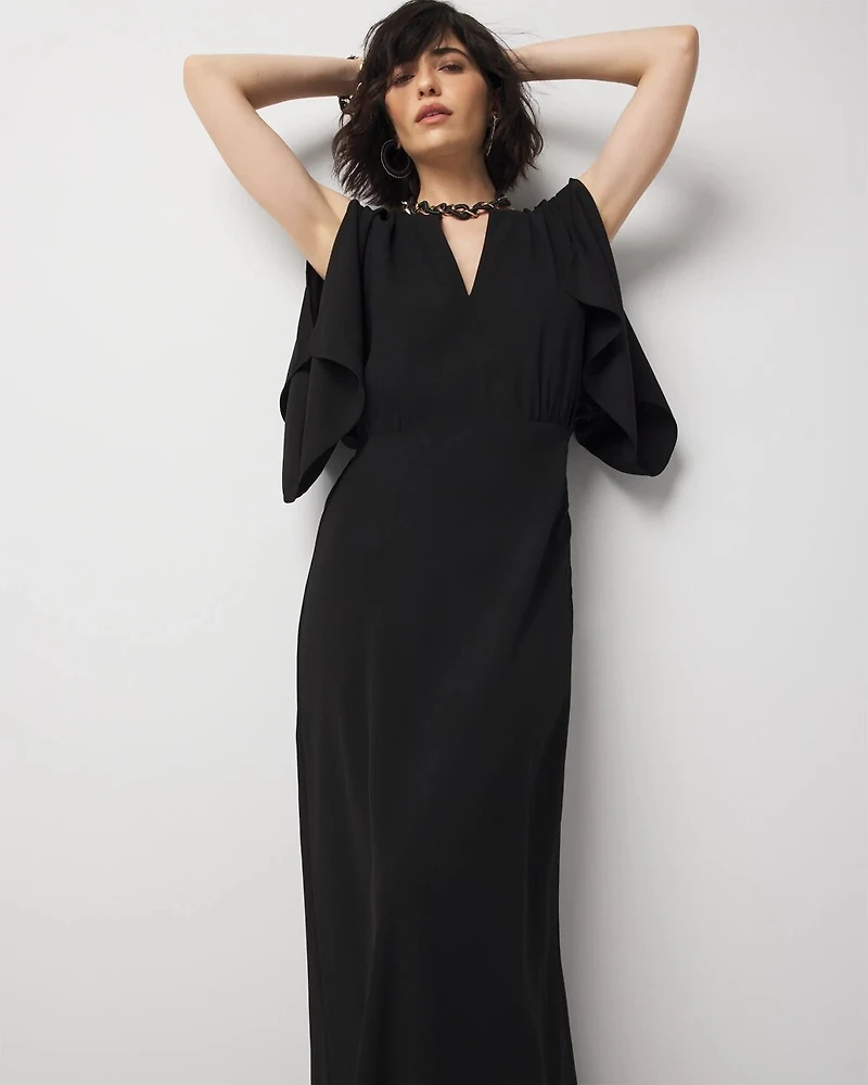Petite Kimono Sleeve Crepe Gown