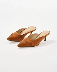 Suede Kitten Heel Mules