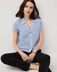 Textured Stitch Collared Cardigan