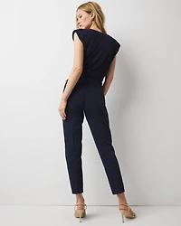 High-Rise Belted Tapered Ankle Pant