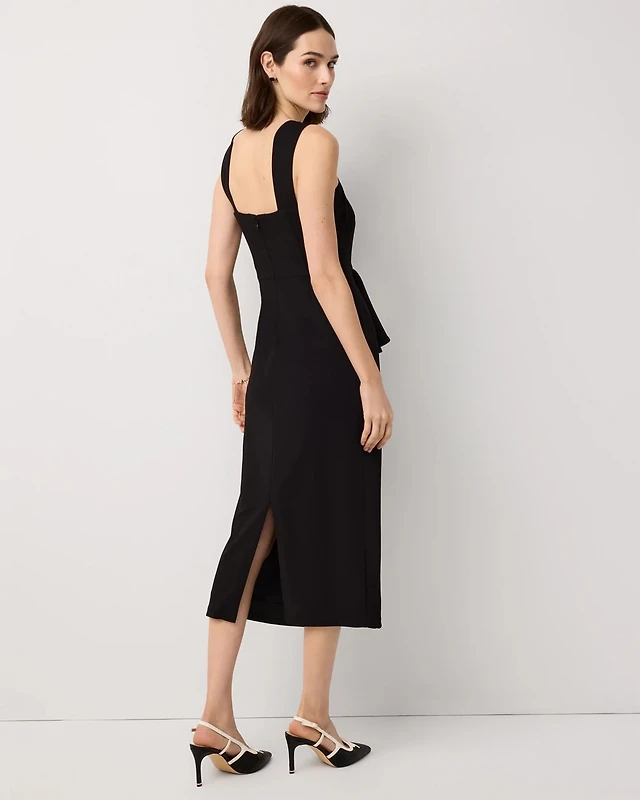 off shoulder midi dress black Lillianne Off-Shoulder Midi Dress Black
