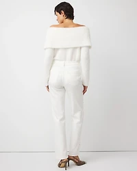 Rhinestone + Glass Pearl Extra High Rise Straight Jean