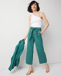 Extra High-Rise Pret Belted Wide Leg Cropped Pant